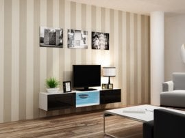 TV komoda Vigo 180 cm 2SZT - črna sijaj