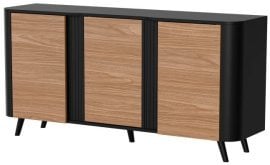 Komoda Volare 150 cm 3D - črna mat/oreh