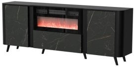 Komoda Volare 200 EF z možnostjo montaže kamina - črna mat/črna san sebastian 