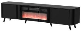 TV komoda Volare 200 EF z možnostjo montaže kamina - črna mat