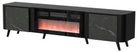 TV komoda Volare 200 EF z možnostjo montaže kamina - črna mat/črna san sebastian 