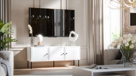 TV komoda Palazzo Bis 150 (3D) - bela 