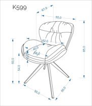Halmar - Jedilniški stol K599 - siv