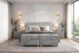Boxspring postelja Largo 160x200 cm - siva