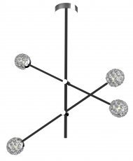 Candellux - Viseča stropna svetilka Paksos 4x5W G9 LED Black