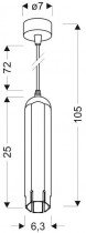 Candellux - Viseča stropna svetilka Tube 1x50W GU10 6,3/25 Black