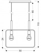 Candellux - Viseča stropna svetilka Frame 2x60W E27 Black
