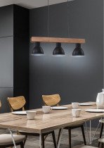 Candellux - Viseča stropna svetilka Vario 3x60W E27 Black