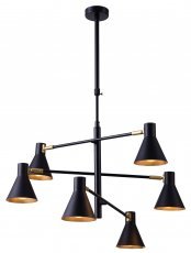 Candellux - Viseča stropna svetilka Less 6x40W E14 Black Mat