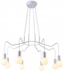 Viseča stropna svetilka Basso 8x40W E27 White Mat