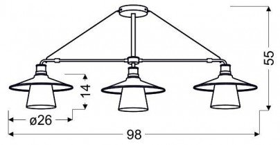 Candellux - Viseča stropna svetilka Loft 3x60W E27 Black
