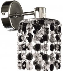 Stenska svetilka Royal 1x40W G9 Chrome Crystals Black