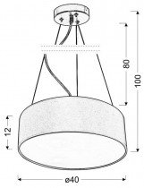 Candellux - Viseča stropna svetilka Kioto  40 3x40W E27 Brightly Gray