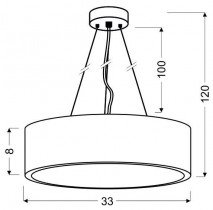 Candellux - Viseča stropna svetilka Zigo 16W LED 6500K Metal Wenge 330x1200mm