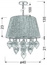 Candellux - Viseča stropna svetilka Elissa 3x40W E14 Gray Beige