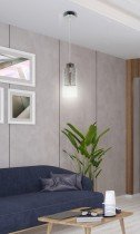 Candellux - Viseča stropna svetilka Libano 10 1x60W E27 Silver