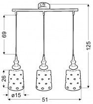 Candellux - Viseča stropna svetilka Hamp 3x60W E27 White
