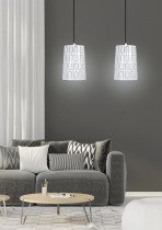 Candellux - Viseča stropna svetilka Vista 2x60W E27 White
