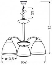 Candellux - Viseča stropna svetilka Uli 3x60W E27 Satin 