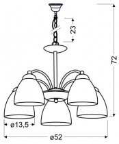 Candellux - Viseča stropna svetilka Uli 5x60W E27 Satin 