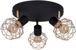 Candellux - Stropna svetilka Acrobat Plafond 3x40W E14 Black Shade Gold