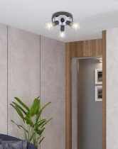 Candellux - Stropna svetilka Modo Plafond 3x40W E14 Black Chrome 