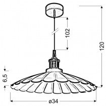 Candellux - Viseča stropna svetilka Flam 34 1x60W E27 Black