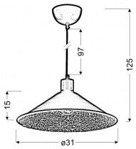 Candellux - Viseča stropna svetilka Scrimi-2 1x60W E27 Black