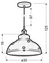 Candellux - Viseča stropna svetilka Scrimi-3 30 1x40W E27 Black