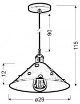 Candellux - Viseča stropna svetilka Scrimi-4 29 1x40W E27 Black