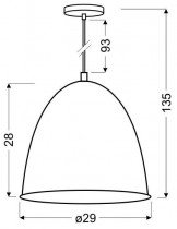 Candellux - Viseča stropna svetilka Patch 29 1x60W E27 Black Chrome 