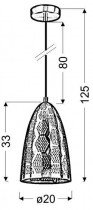 Candellux - Viseča stropna svetilka Sfinks 20/33 Cone 1x60W E27 Copper