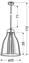 Candellux - Viseča stropna svetilka Pensilvania 25 1x60W E27 Copper