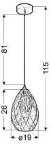 Candellux - Viseča stropna svetilka Gran 19 1x60W E27 Gold