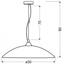 Candellux - Viseča stropna svetilka Oteo E27 White Brass Mat