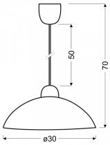 Candellux - Viseča stropna svetilka Monti 30 1x60W E27
