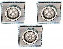 Candellux - Komplet reflektorskih svetilk SS-22 CH/TR+WH GU10 50W+LED SMD 230V White