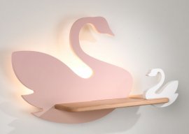Candellux - Otroška luč Swan s stikalom 5W LED 4000K IQ Pink/White