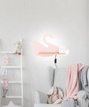 Candellux - Otroška luč Swan s stikalom 5W LED 4000K IQ Pink/White (with plug)