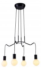 Candellux - Viseča stropna svetilka Basso 4x40W E27 Black Mat
