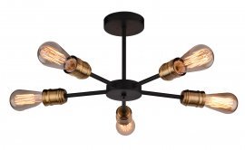 Viseča stropna svetilka Goldie 5X60W E27 Black Patina