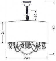 Candellux - Viseča stropna svetilka Ruti 40 3x40W E14 Beige