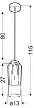 Candellux - Viseča stropna svetilka Tube 1x60W E27 Violet