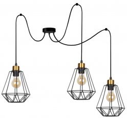 Viseča stropna svetilka Primo P 3x60W E27 Black/Gold