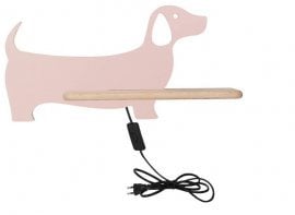 Otroška luč Dog s stikalom 5W LED Pink (with plug)