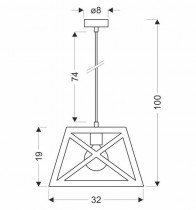 Candellux - Viseča stropna svetilka Origami 1x40W E27 Black