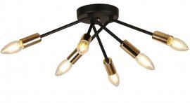 Candellux - Viseča stropna svetilka Tiara 6x40W E14 Black