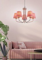 Candellux - Viseča stropna svetilka York 5x60W E14 Pink