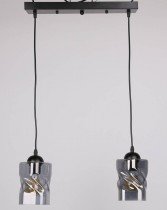 Candellux - Viseča stropna svetilka Felis 2x60W E27 Black/Chrome
