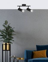 Candellux - Stropna svetilka Colly 2x15W GU10 E27 Black